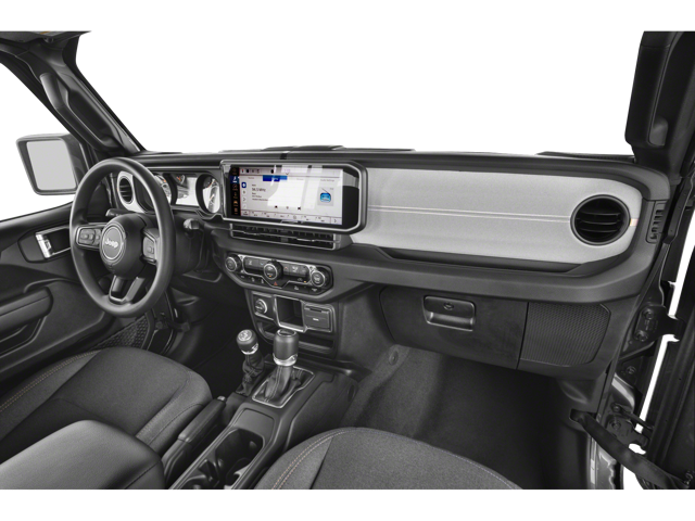 Interior view of the dashboard area in a 2024 Jeep Wrangler. | Jeep dealer in Altoona, PA | Courtesy Motor Sales