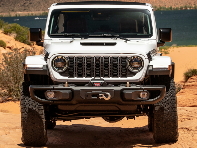 Front view of a white 2024 Jeep Wrangler parked. | Jeep dealer in Altoona, PA | Courtesy Motor Sales