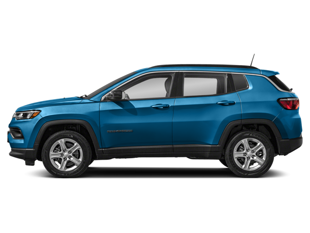 Profile view of a blue 2024 Jeep Compass | Jeep Compass in Altoona, PA | Courtesy Motor Sales