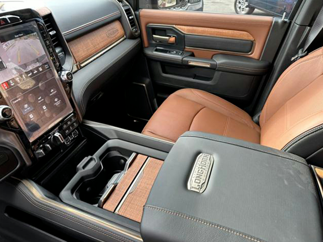 Interior view of the front seat area inside of a 2024 Ram 3500 | Ram dealer in Altoona, PA | Courtesy Motor Sales